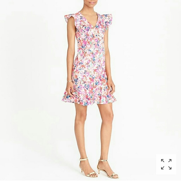 J. Crew Dresses & Skirts - NEW! J. Crew Floral Printed Ruffle Tank Dress
